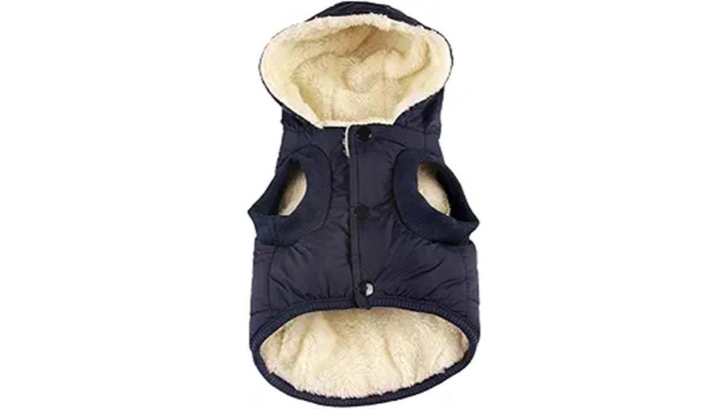 warm fleece lined dog hoodie