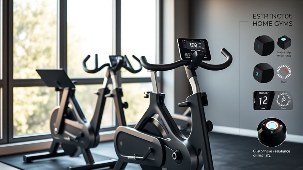 customized quiet space efficient exercise bikes