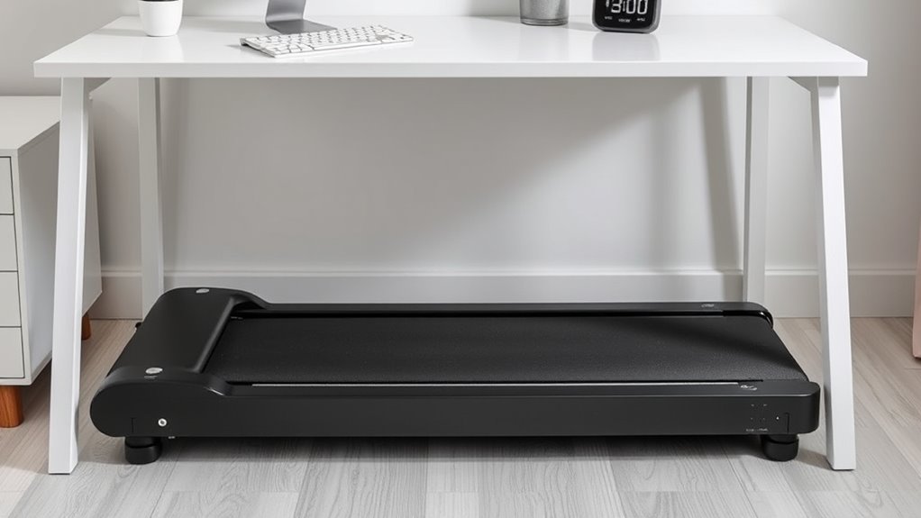 space efficient quiet treadmill