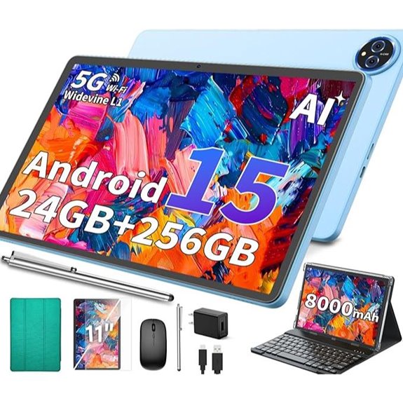 11-Inch Android 15 Tablet with Keyboard & 2TB Storage
