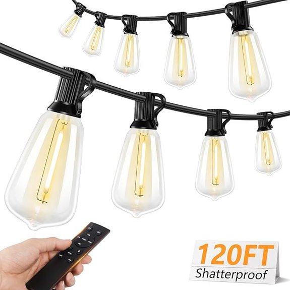 120 foot outdoor string lights