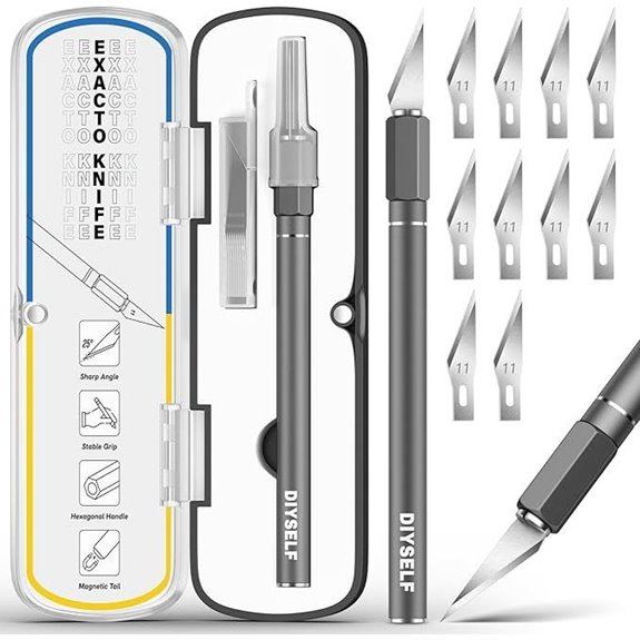 DIYSELF Exacto Knife Set with Case (12 Pcs)