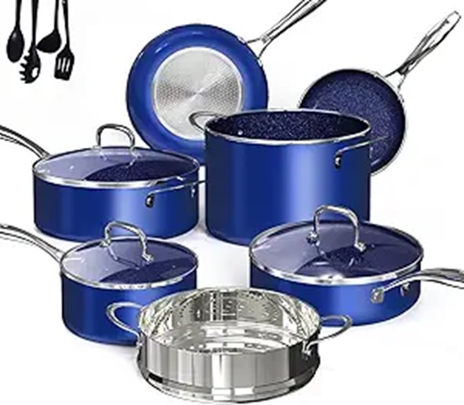 Deluxe DUXANO 14-Piece Non-Stick Ceramic Cookware Set