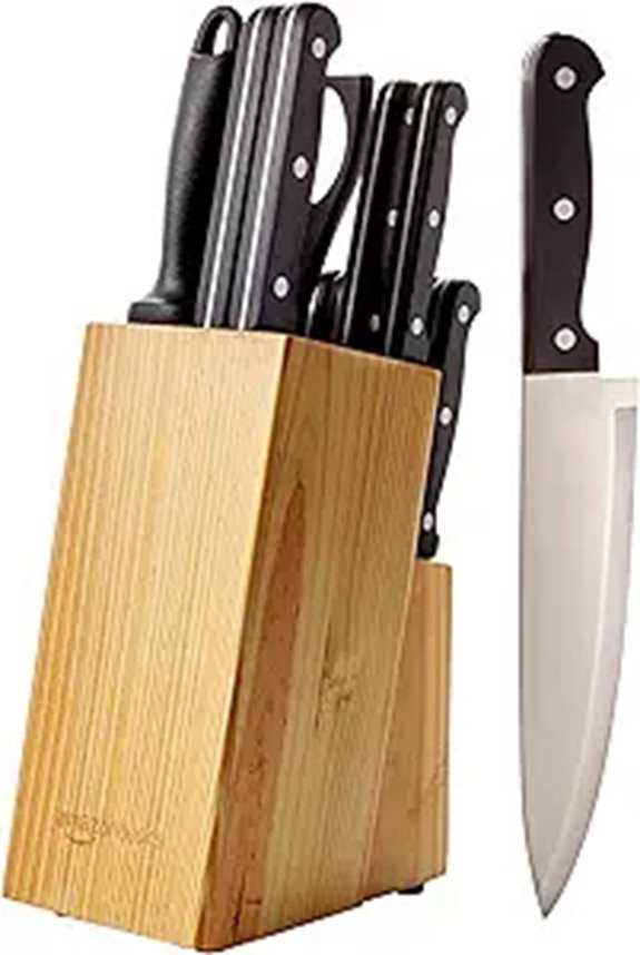 Amazon Basics 14-Piece Stainless Steel Knife Set