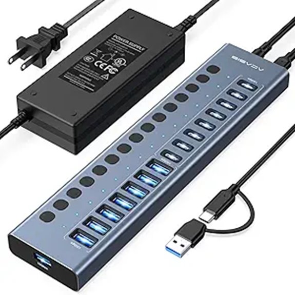 ACASIS 16-Port Powered USB 3.2 Hub with 96W Adapter