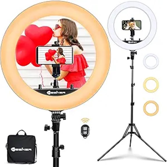 Yesker 18-Inch Dimmable LED Ring Light Kit
