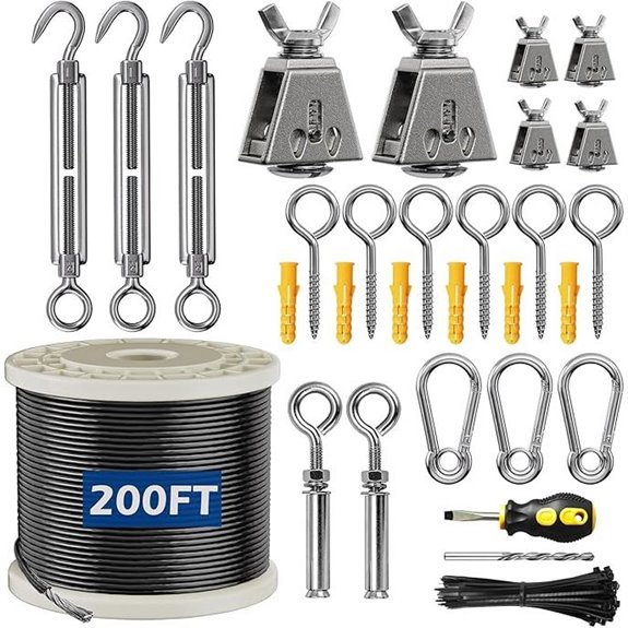 200 foot stainless steel string light kit