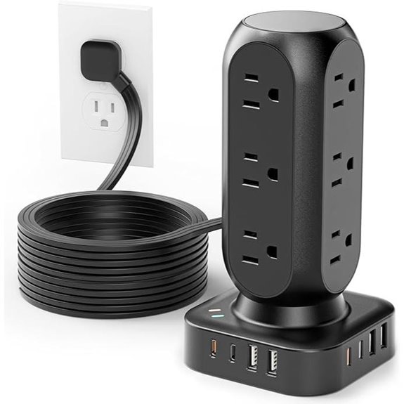 TenTrend 20W Surge Protector Power Strip with USB