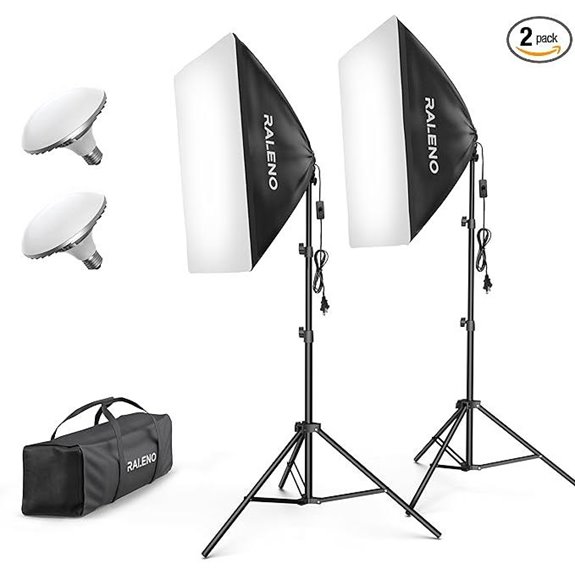 RALENO 20x28 Softbox Lighting Kit with LED Bulbs