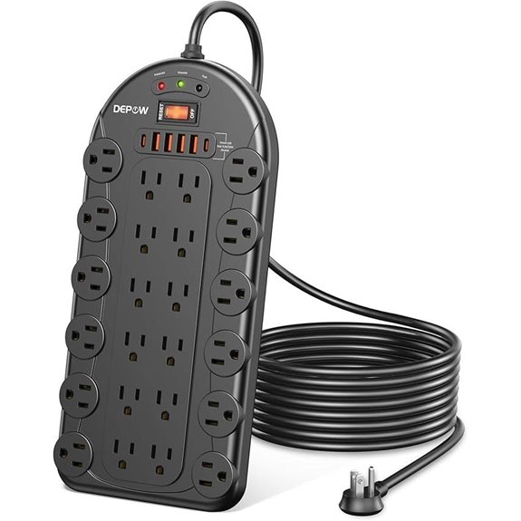 Power Strip with 24 Outlets and USB Charging