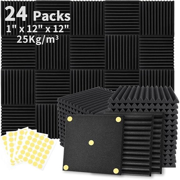 Focusound 24 Pack Acoustic Foam Panels for Soundproofing