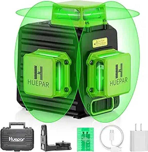 HUEPAR 360° Green Laser Level with Magnetic Mount
