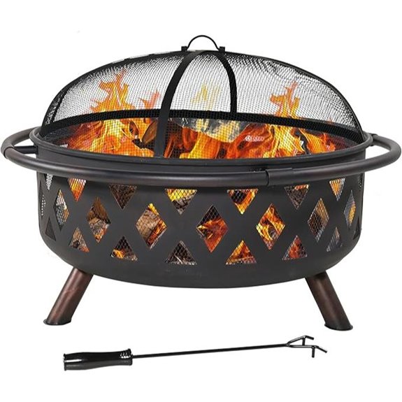 Sunnydaze 36-Inch Crossweave Fire Pit with Cover