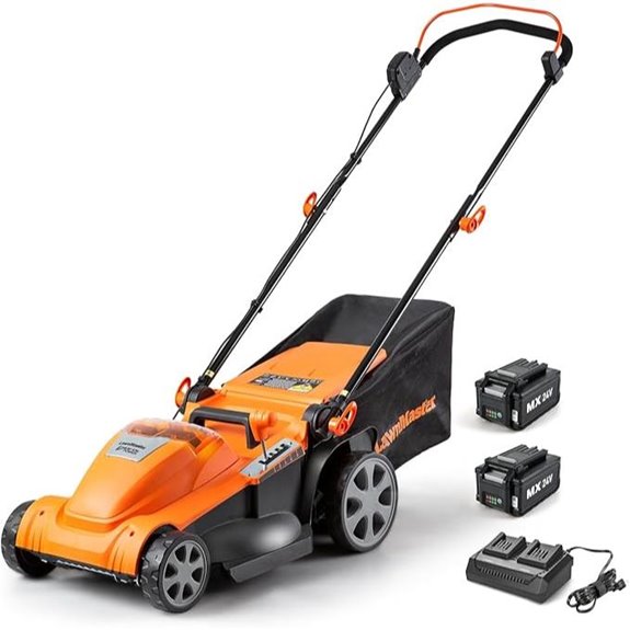 LawnMaster 48V Brushless Mower with Dual Battery Charger
