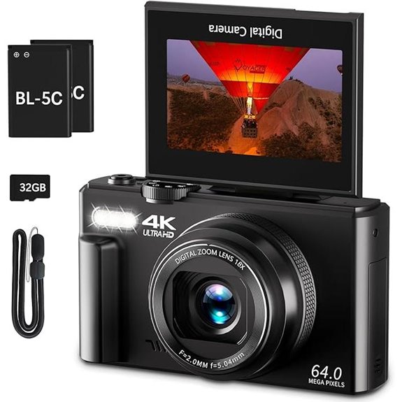 4K 64MP Vlogging Camera with 3
