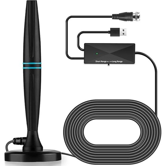 Indoor TV Antenna with 4K Support and Signal Booster