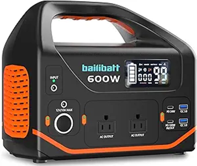 Portable 600W Lithium Power Station for Camping and Home