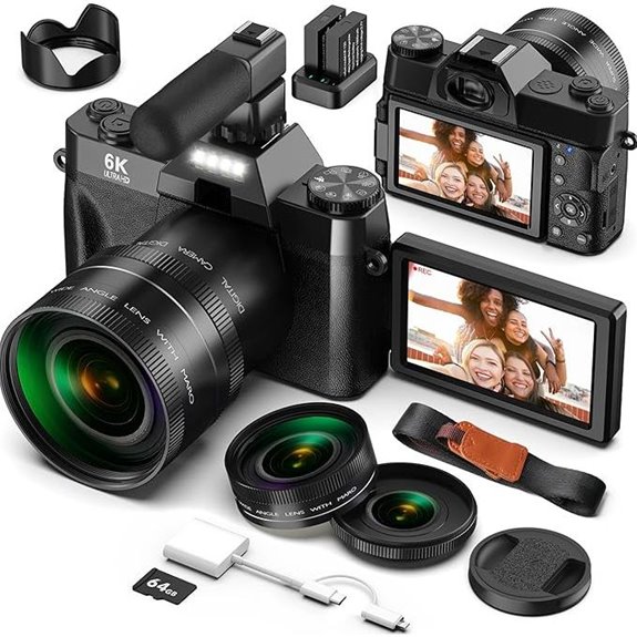 Yatao 6K 64MP Vlogging Camera with Flip Screen
