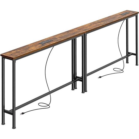 SUPERJARE 78.8-inch Narrow Console Table Set