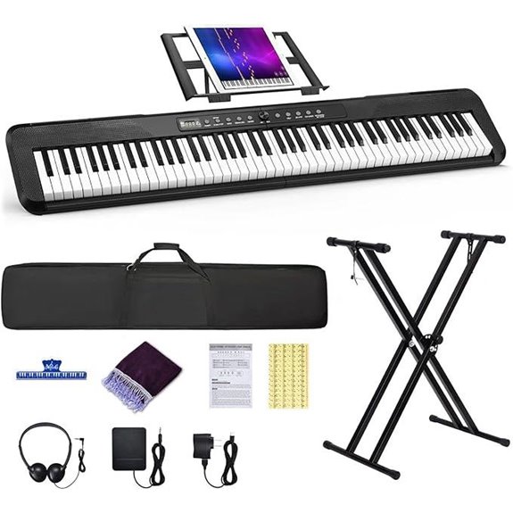 88-Key Digital Piano with Stand Pedal & Accessories