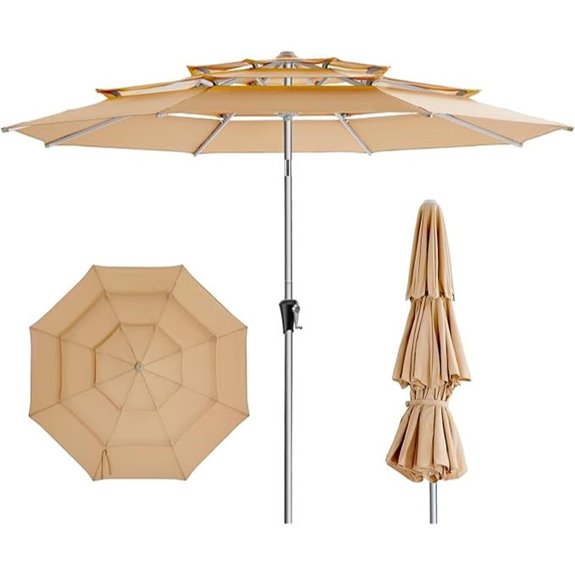 HOMSHADE 9ft Aluminum Patio Umbrella with UV Protection