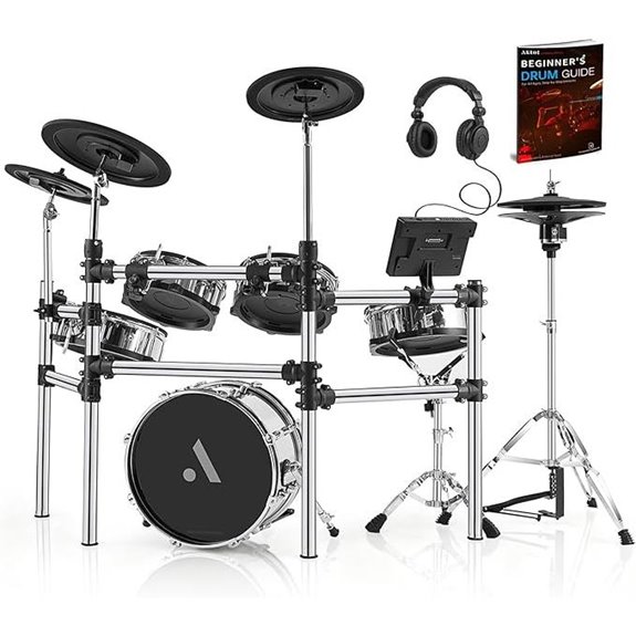AKLOT Acoustic-Style Electric Drum Set with Full Mesh Pads