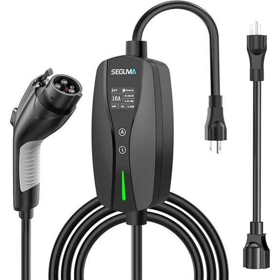 Adjustable 16A Level 1/2 EV Charger with Display