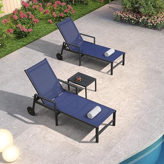 PURPLE LEAF Aluminum Outdoor Lounge Chairs (2-Pack)