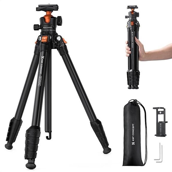 K&F Aluminum Travel Tripod with Phone Holder