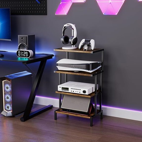 Aquzee 4-Tier AV Media Console Shelf for Games