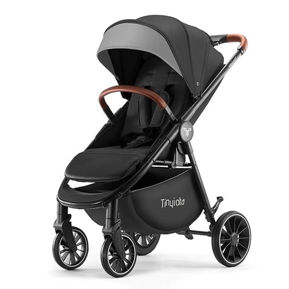 Tinyiota Baby Stroller with UPF 50+ Canopy