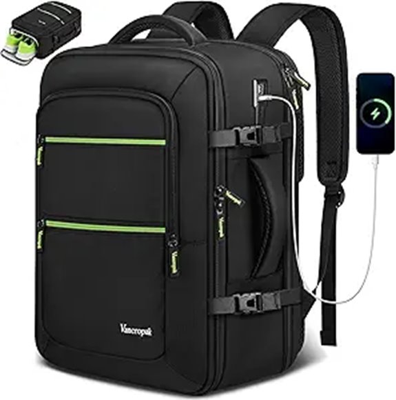 backpack with shoe compartment