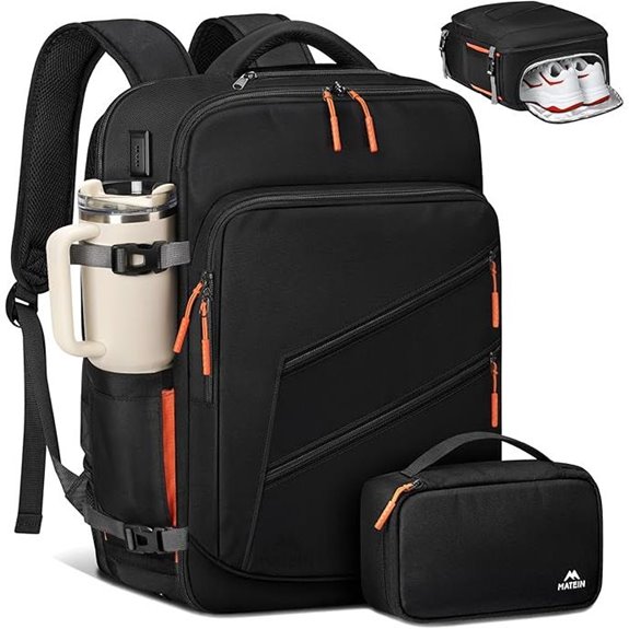 Matein Personal Item Backpack with Shoe Compartment