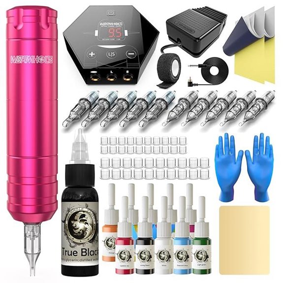 Tattoo Kit with Machine Needles Ink for Beginners