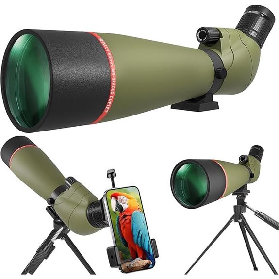 Bird Watching Spotting Scope with Tripod and Smartphone Holder