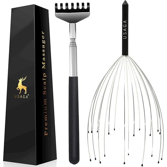 USAGA 20-Finger Head & Body Massager (Black)