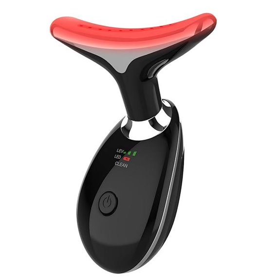 Red Light Therapy Face & Neck Massager (Black)