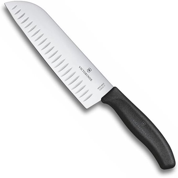Victorinox Swiss Classic 7 Inch Santoku knife Granton Blade Black