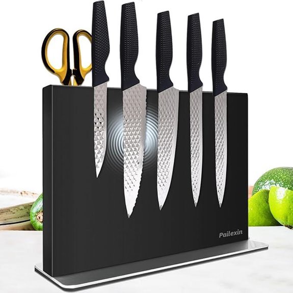 Magnetic Knife Block Without Knives Black Stainless Steel