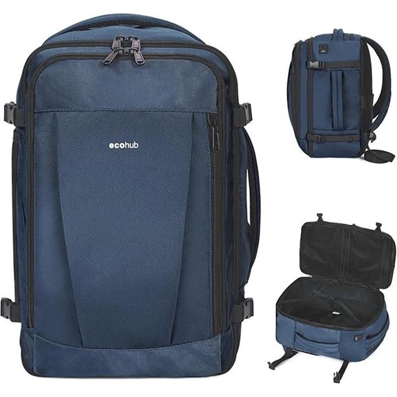 ECOHUB Travel Backpack with Charging Port (Blue)