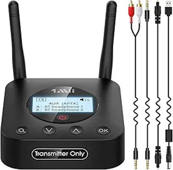 1Mii B06TX+ Bluetooth 5.2 Transmitter for TV & Speakers