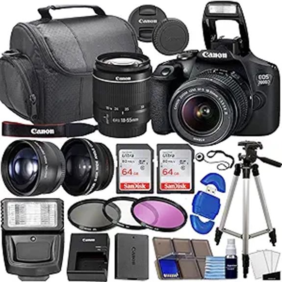 Canon EOS 2000D DSLR Camera Kit with Lenses and Accessories
