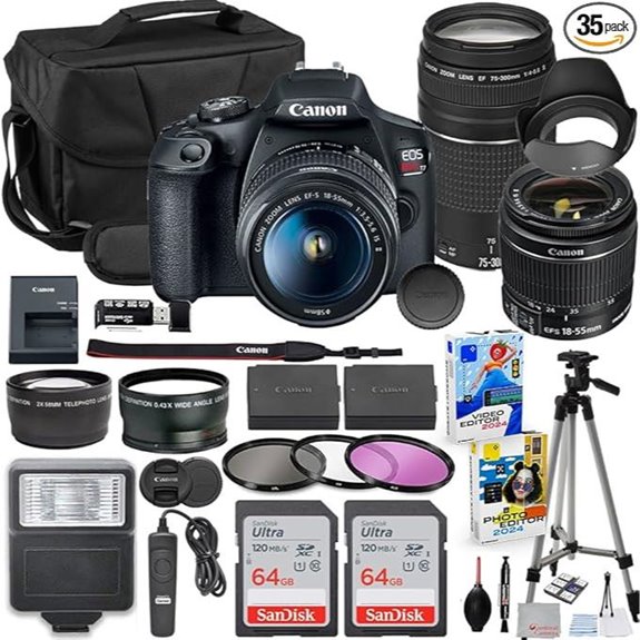 Canon EOS Rebel T7 DSLR Camera Bundle with Lenses