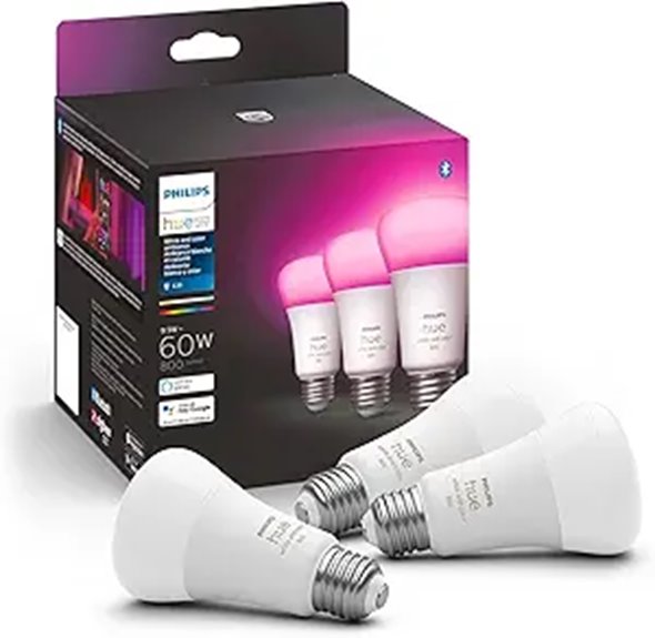 Philips Hue A19 Smart Color LED Bulb (3-Pack)