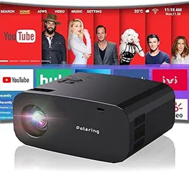 Mini 4K WiFi Bluetooth Portable Projector with Apps