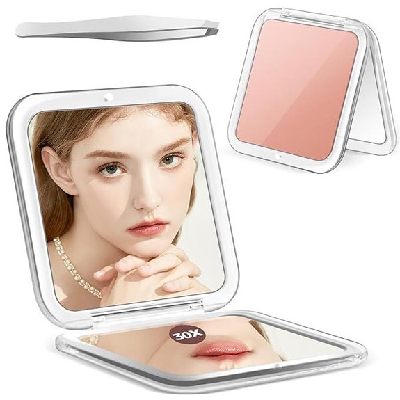 MIYADIVA Compact Mirror with 30X Magnification