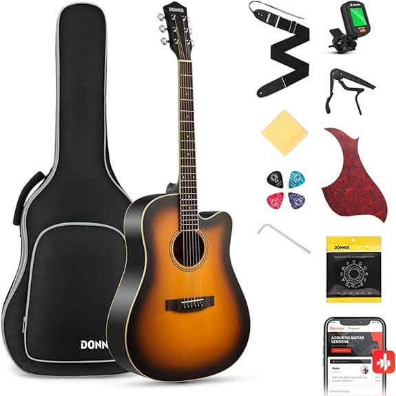 Donner Full-Size Acoustic Guitar Kit with Accessories