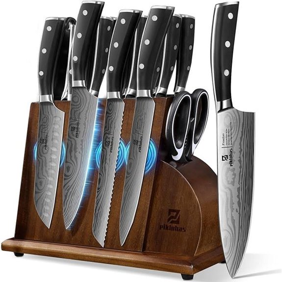 17-Piece Kitchen Knife Set with Magnetic Block