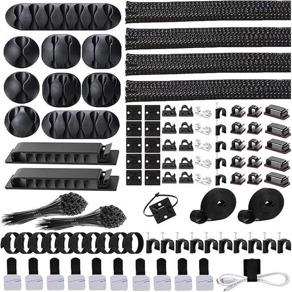 ELII 302PCS Cable Management Kit with Straps and Clips