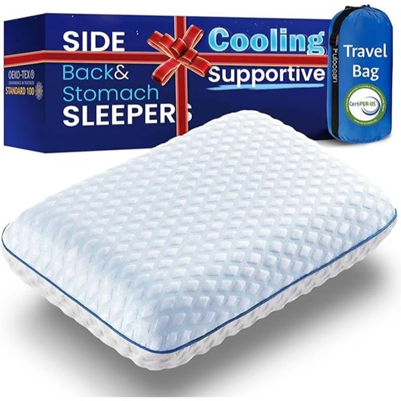 Cooling Gel Memory Foam Bed Pillow with Cover